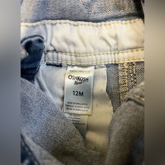 OshKosh B'gosh Denim Overalls Size 12 Months - Picture 4 of 4
